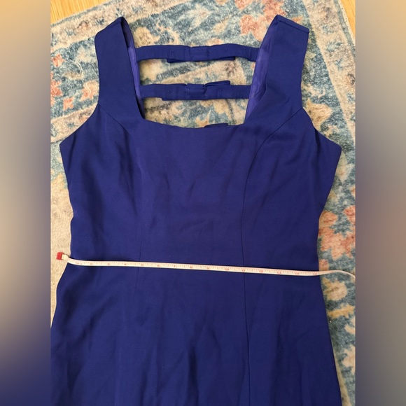 💎 VINTAGE 80s/90s ALGO Cobalt Blue Back Bow Maxi Gown 💎 - Picture 9 of 13